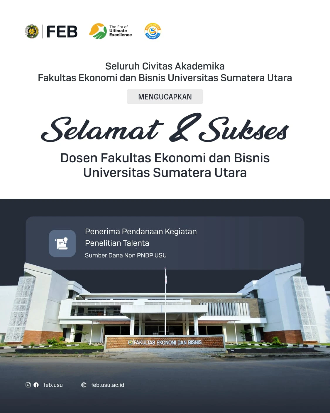 Dosen FEB USU Raih Pendanaan Kegiatan Penelitian Talenta Tahun 2026 dari Sumber Dana Non-PNBP USU